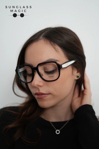 PRADA PR B07VD - ​16K1O1 - ​56 Cadru optic Negru, Alb Pătrat