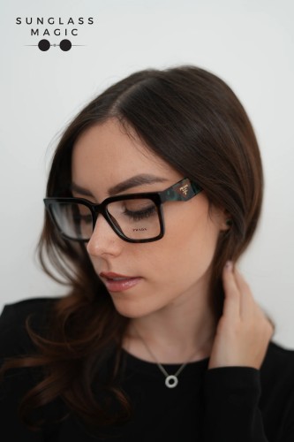 PRADA PR 10YV - ​2AU1O1 - ​54 Cadru optic Havanna, Verde Pătrat