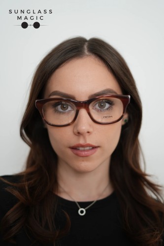 PRADA PR C13V - 24G1O1 - 54 Cadru optic În dungi stejar Perină
