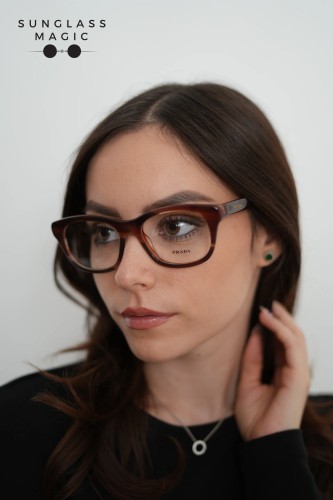 PRADA PR C13V - 24G1O1 - 54 Cadru optic În dungi stejar Perină