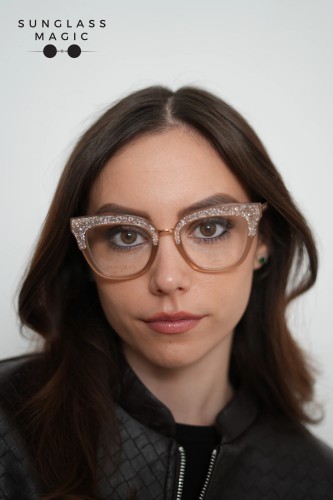 Jimmy Choo JC237 - FWM - 49 Cadru optic Bej Cat Eye (Ochi de pisică)