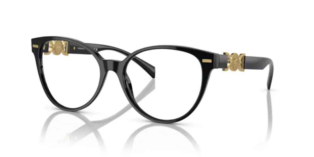 VERSACE VE3334 - GB1 - 53 Cadru optic Negru Cat Eye (Ochi de pisică)