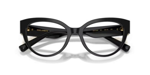 DOLCE & GABBANA DG3440 - 501 - 54 Cadru optic Negru Cat Eye (Ochi de pisică)