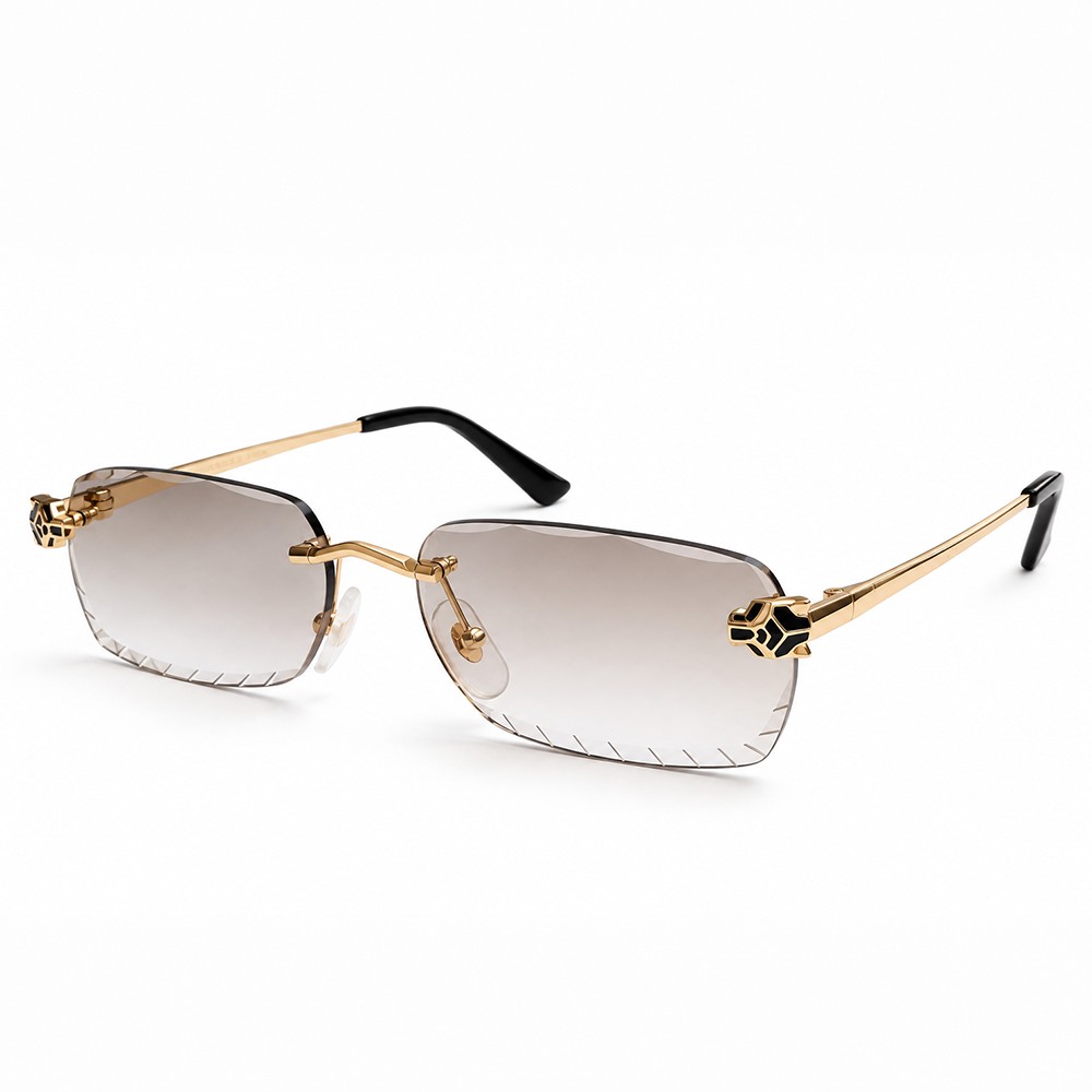 Cartier CT0448O with Diamond-Cut Lenses – Custom-Made - 001 - 54 - CU LENTILE FOTOCROMATICE Ochelari de soare Aur Pătrat