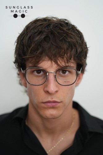 PRADA PR D50V - 1BC1O1 - 50 Cadru optic Argint / negru Phantos