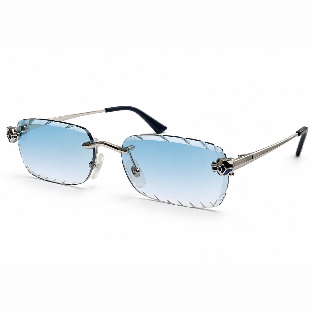 Cartier CT0448O with Diamond-Cut Lenses – Custom-Made - 002 - 54 - CU LENTILE FOTOCROMATICE Ochelari de soare Argint Pătrat