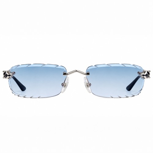 Cartier CT0448O with Diamond-Cut Lenses – Custom-Made - 002 - 54 - CU LENTILE FOTOCROMATICE Ochelari de soare Argint Pătrat