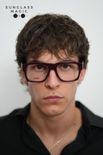 Fendi FE50113I - 069 - 53 Cadru optic Roșu Pătrat