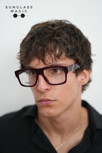 Fendi FE50113I - 069 - 53 Cadru optic Roșu Pătrat