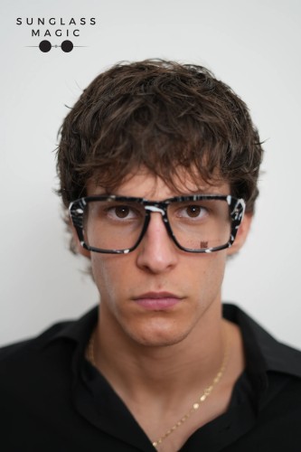 Philipp Plein VPP081 HEXAGON - 0Z21 - 55 Cadru optic Marmurată neagră Pătrat