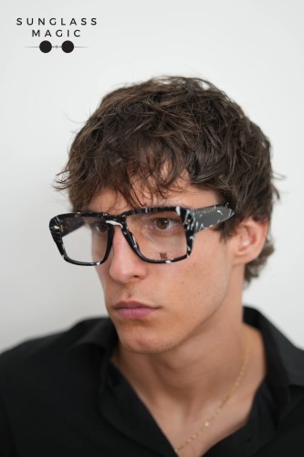 Philipp Plein VPP081 HEXAGON - 0Z21 - 55 Cadru optic Marmurată neagră Pătrat