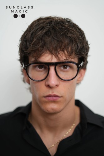Philipp Plein VPP016 PASSION - 0L93 - 54 Cadru optic Negru, Albastru, Cu model Pilot (aviator)