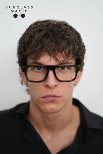 Philipp Plein VPP021 LIGHT FIGHTER - 092I - 53 Cadru optic Verde Havana Pătrat