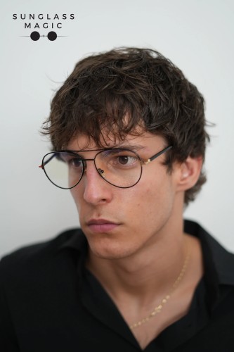 Tom Ford FT5684-B - 001 - 55 - CU LENTILE CU FILTRU PENTRU LUMINĂ ALBASTRU-VIOLET Cadru optic Lucios negru Pilot (aviator)