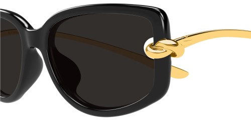 Bottega Veneta BV1440SA - 001 - 59 Ochelari de soare Negru Dreptunghi