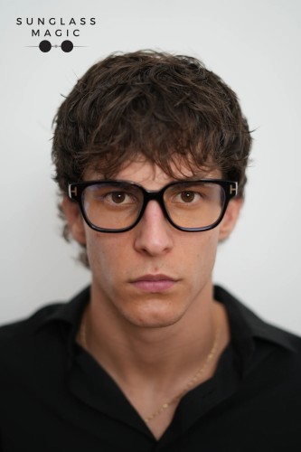 Tom Ford TF6071-D-B ECO - 001 - 54 - CU LENTILE CU FILTRU PENTRU LUMINĂ ALBASTRU-VIOLET Cadru optic Negru Pătrat