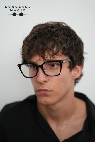 Tom Ford TF6103-D-B ECO - 001 - 53 - CU LENTILE CU FILTRU PENTRU LUMINĂ ALBASTRU-VIOLET Cadru optic Negru Pătrat