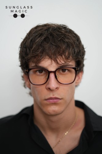 Tom Ford TF5998-K-B ECO - 045 - 51 - CU LENTILE CU FILTRU PENTRU LUMINĂ ALBASTRU-VIOLET Cadru optic Maro Pernă (rotunjită)