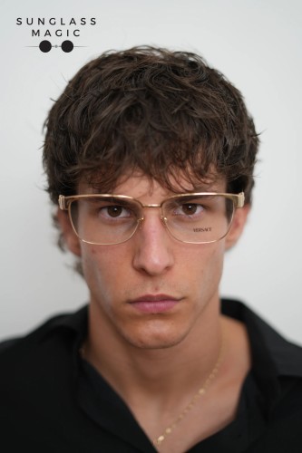 VERSACE VE1306 - ​1002 - ​57 Cadru optic Aur, Negru Pătrat