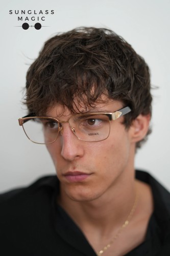 VERSACE VE1306 - ​1002 - ​57 Cadru optic Aur, Negru Pătrat