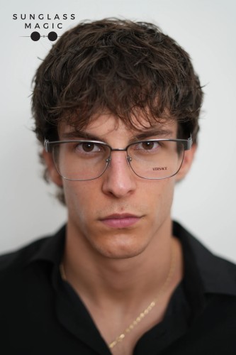 VERSACE VE1306 - ​1262 - ​57 Cadru optic Argint, Negru Pătrat