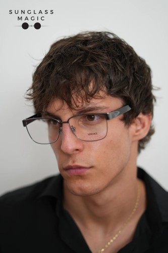 VERSACE VE1306 - ​1262 - ​57 Cadru optic Argint, Negru Pătrat