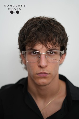VERSACE VE1306 - ​1266 - ​57 Cadru optic Argint, Negru Pătrat