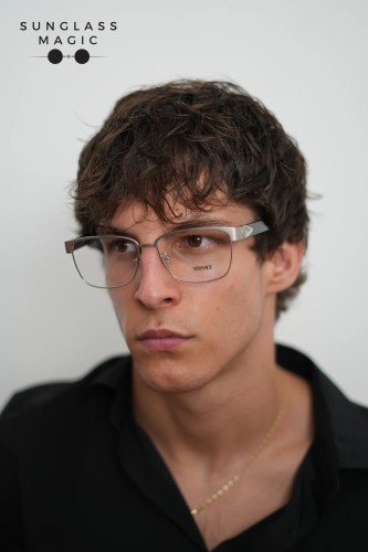 VERSACE VE1306 - ​1266 - ​57 Cadru optic Argint, Negru Pătrat