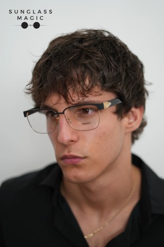 VERSACE VE1306 - ​1436 - ​57 Cadru optic Aur, Negru Pătrat