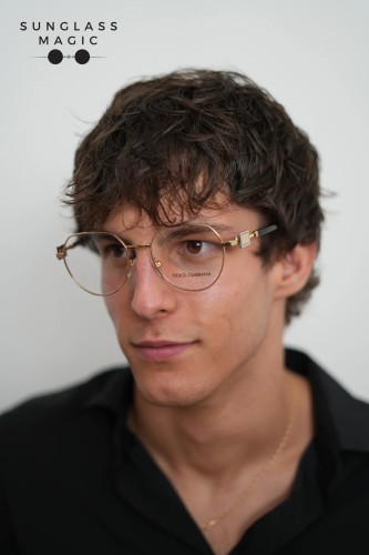 DOLCE & GABBANA DG1362 - ​02 - ​53 Cadru optic Aur, Negru Pernă (rotunjită)