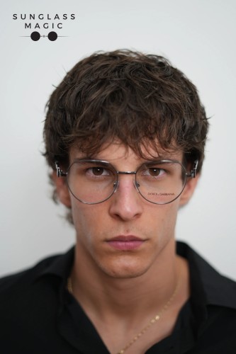 DOLCE & GABBANA DG1362 - ​04 - ​53 Cadru optic Argint, Gri Havana Pernă (rotunjită)