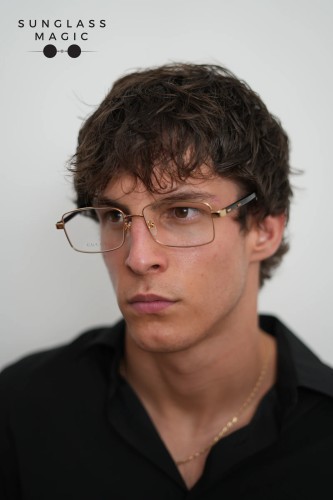 Gucci GG1586O - 004 - 59 Cadru optic Aur, Negru Pătrat