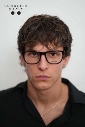 Saint Laurent SL345/F - 003 - 53 Cadru optic Havanna, Argint Pătrat