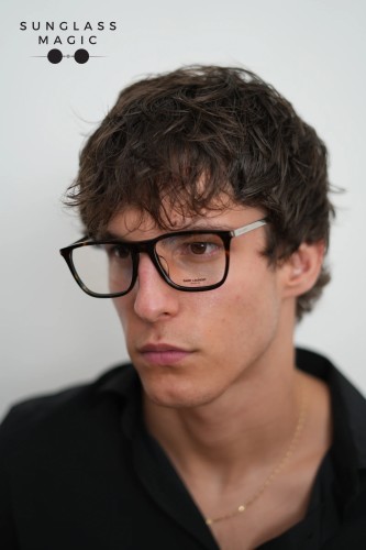 Saint Laurent SL345/F - 003 - 53 Cadru optic Havanna, Argint Pătrat