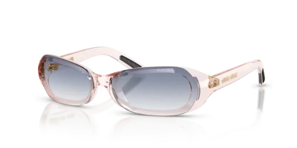 MIU MIU MU C07SU - 28S41G - 62 Ochelari de soare Semitransparent roz Dreptunghi