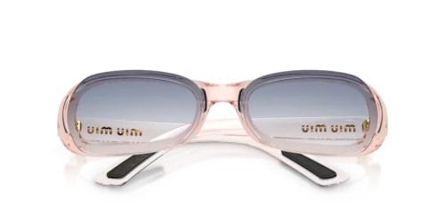 MIU MIU MU C07SU - 28S41G - 62 Ochelari de soare Semitransparent roz Dreptunghi