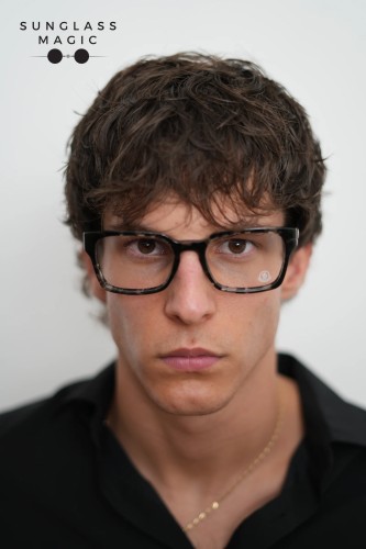 Moncler ML5085 - 055 - 54 Cadru optic Negru, Gri, Cu model Pătrat