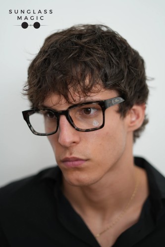 Moncler ML5085 - 055 - 54 Cadru optic Negru, Gri, Cu model Pătrat