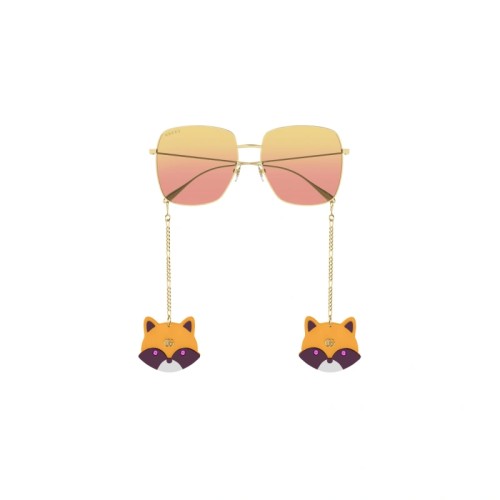 Gucci GG1031S WITH CHAIN - 005 - 59 Ochelari de soare Aur Pătrat