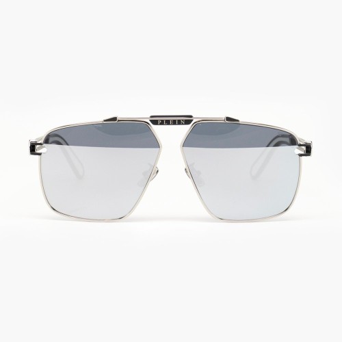 Philipp Plein - Ochelari de soare - SPP049 SILVER PLEIN SEVENTIES - K07X - 63